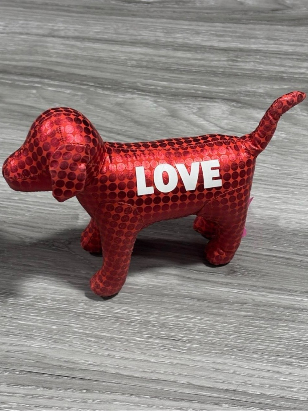 Victoria’s Secret PINK Love Pink Metallic red Dog Plush
